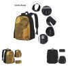 Abstract Cats Three-Piece Backpack Set With Pocket Backpack Cross-Body Lunch Bag Pen Bag For Travel Daypack view 3