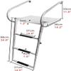 MIDUNU Stainless Steel Boat Ladder 3 Step Folding Extension Ladder Telescoping Boat Boarding Marine Ladder for Fishing Boat Dock Swimming Pool view 2