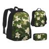 Flower Clematis Three-Piece Backpack Set With Pocket Backpack Cross-Body Lunch Bag Pen Bag For Travel Daypack view 1
