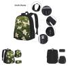 Flower Clematis Three-Piece Backpack Set With Pocket Backpack Cross-Body Lunch Bag Pen Bag For Travel Daypack view 3