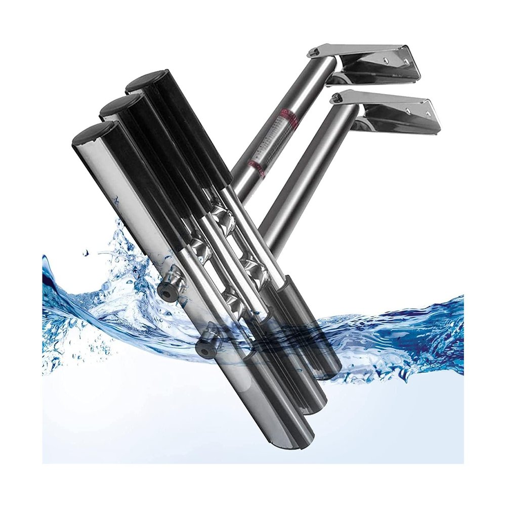 MIDUNU Pontoon Boat Ladder, Stainless Steel Vertical Marine Dive Ladder 4 Step Ladder Telescoping Swimming Ladder 440 Lbs Capacity for Boat Yacht Deck Dock