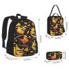 Oriole Bird Three-Piece Backpack Set With Pocket Backpack Cross-Body Lunch Bag Pen Bag For Travel Daypack view 2