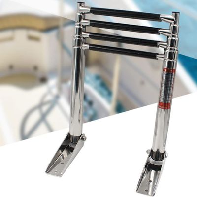 MIDUNU Telescopic 2/3/4 Step Boat Ladder, Stainless Steel Folding Telescoping Marine Pontoon Boat Dock Ladder Extendable Step for Boat Yacht Dock