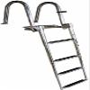 MIDUNU 4 Steps Pontoon Boat Ladder Stainless Steel Telescoping Marine Inboard Ladder Heavy Duty Swim Deck Ladder for Lake Marine Boarding Pool 330Lbs Capacity view 1