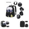 Bears Three-Piece Backpack Set With Pocket Backpack Cross-Body Lunch Bag Pen Bag For Travel Daypack view 3