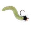 The Fly Fishing Place Tungsten Bead Chartreuse Wormy Mop Fly Tactical Jig Czech Euro Nymph Barbless Nymphing Fly - 6 Flies Size 14 view 2