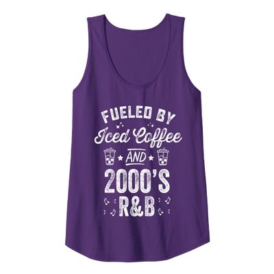 Fueled By Iced Coffee And 2000's R&B Funny Nineties Hip Hop Tank Top