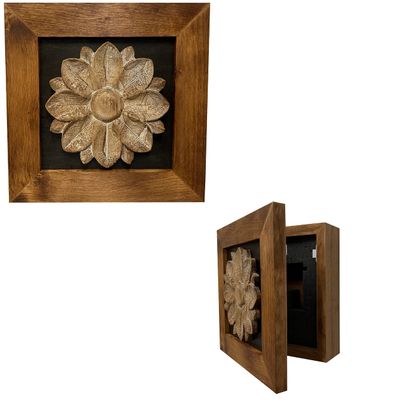 Bellewood Designs Wild Flower Hidden Gun Safe - Handcrafted Gun Concealment Decor - Hidden Gun Shelf with Magnetic Lock for Quick Access - Hidden Wall Safe for Secure Storage - Made in USA (Black)