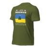Banisiworld My Wife is Ukrainian Nothing Scares Me and She Can Drive A Tractor Unisex T-Shirt Olive view 2