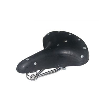 MBROS Fit for Bicycle Cowhide Saddle Seat Retro Bicycle Saddle Vintage Cycling Seat 3 Spring Shock Absorption Saddle Comfortable Bike Saddle (Color : Black)