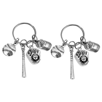 2pcs Baseball Keychain Pendant Decorative Bag Accessory Stylish Key for Baseball Unique Sports Charm Easy to Attach