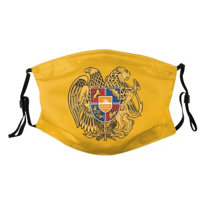Armenian Coat of Arms Mask Protect Respiratory System Breathe with Peace of Mind Black