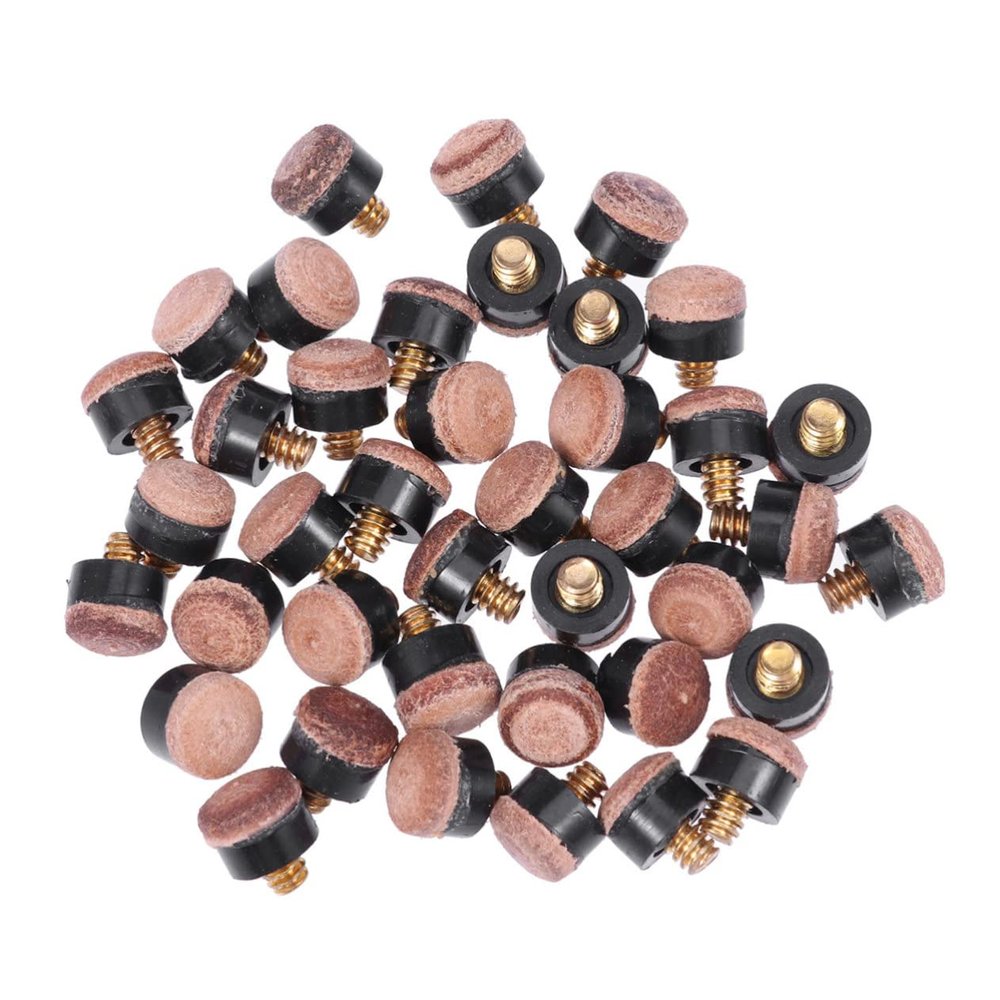 BESPORTBLE 50pcs Screw Pool Cue Tips Replacement Billiard Ferrules Snooker Cue Stick Accessory