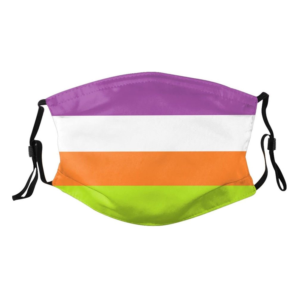 Nonbinary Pride Flag LGBTQ Mask Protect Respiratory System Breathe with Peace of Mind Black