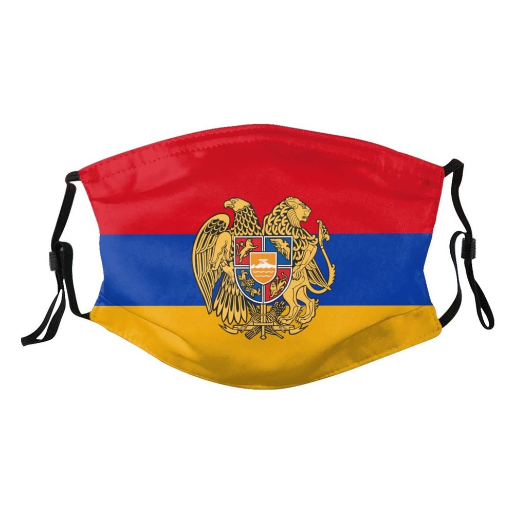 Armenian Coat of Arms Mask Protect Respiratory System Breathe with Peace of Mind Black