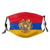 Armenian Coat of Arms Mask Protect Respiratory System Breathe with Peace of Mind Black view 1