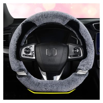 FUERU Car Steering Wheel Cover Set Car Steering Wheel Cover D Type Autumn and Winter Plush Touch Comfortable Car Interior (Color : 7#)