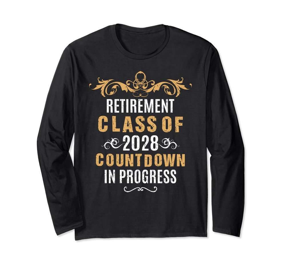 Retirement Class of 2028 Countdown Teacher Retire vintage Long Sleeve T-Shirt