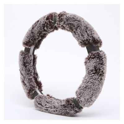 FUERU Car Steering Wheel Cover Set Universal Car Steering Wheel Cover Winter Plush Color Diamond Soft Breathable Car Interior (Color : 1#)