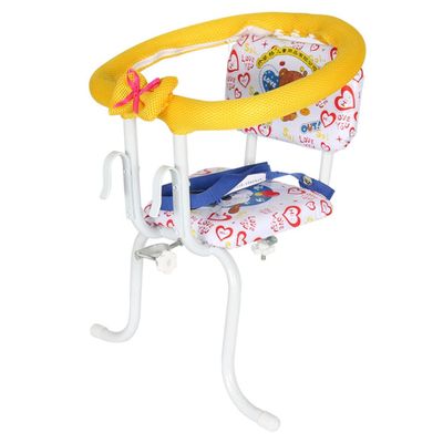 HYQHYX Kids Bike seat White Bike Seat for Kids Front Detachable Bicycle Child Seat, Child Seat with Pedal Rails