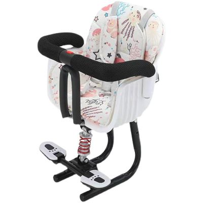 HYQHYX Kids Bike seat Bicycle Child Seat, Front Detachable Bicycle Child Seat, Child Seat with Shock Absorbing Pedal Guardrails for Scooter Motorcycle Bikes(Color:Black,Size:)