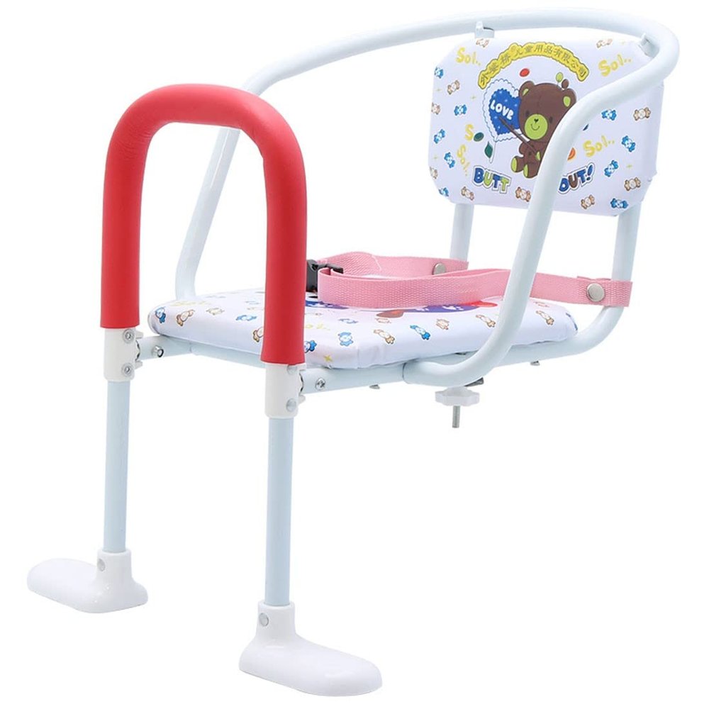 HYQHYX Kids Bike seat Bicycle Child Seat Baby Safety Seat Rear Child Thickened Seat Cushion Chair Stool Big Child Bicycle Rear Seat Frame(Color:White,Size:)