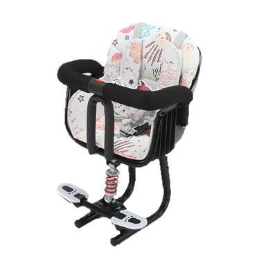 HYQHYX Kids Bike seat Bicycle Child Seat, Front Detachable Bicycle Child Seat, Child Seat with Shock Absorbing Pedal Guardrails for Scooter Motorcycle Bikes(Color:White,Size:)