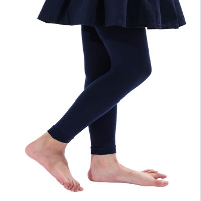 EVERSWE Girl's Microfiber Footless Tights, Ballet Dance Tights, Ultra Soft Leggings (Navy Blue 4-6)