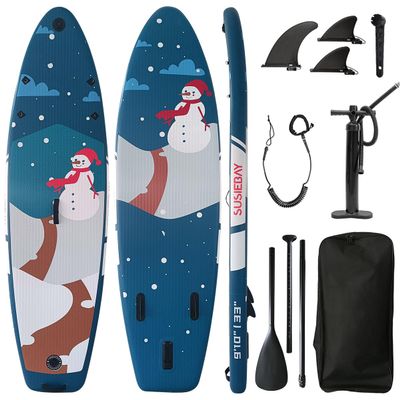 Campfun Paddle Board Inflatable, 9.9'x33 x5 Paddle Boards, Stand Up Sup Board with Portable Premium Accessories-Backpack, Adjustable Paddle, Fin, Leash, Pump, and Spinner for Youth&Adult, Snowman