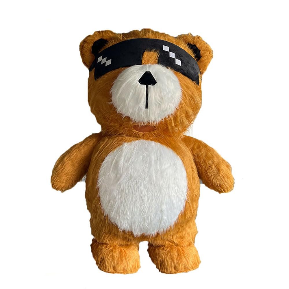 Adult Giant Inflatable Brown Bear Suit Full Body Walkable Mascot Costume for Events Party Blow Up Funny Dress (2.6m)