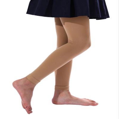 EVERSWE Girl's Microfiber Footless Tights, Ballet Dance Tights, Ultra Soft Leggings (Caramel 4-6)