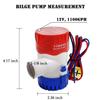 1-1/8 Inch Bilge Pump Plumbing Kit, 1100gph Electric 12v Boat Bilge Water Pump, 6 FT Bilge Pump Hose, 2 Stainless Steel Clamps and Thru-Hull Fitting (Blue) view 3