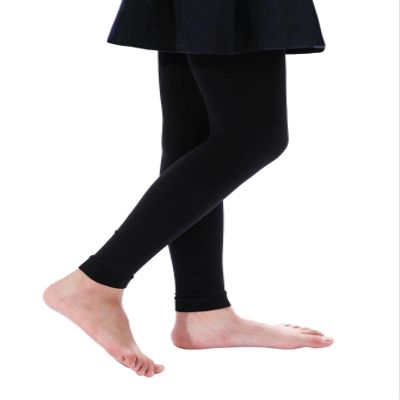 EVERSWE Girl's Microfiber Footless Tights, Ballet Dance Tights, Ultra Soft Leggings (Black 4-6)