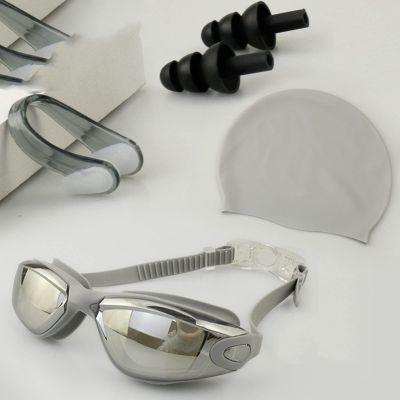 MBETA Swimming Goggles Waterproof Anti-Fog Plating Swim Goggles Swim Cap Swim Goggles Set