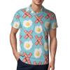 Eggs Bacon Men's Polo Shirt Short Sleeve Print T Shirt Slim Fit Golf Shirt Collared Tee Casual Top 3XL view 1
