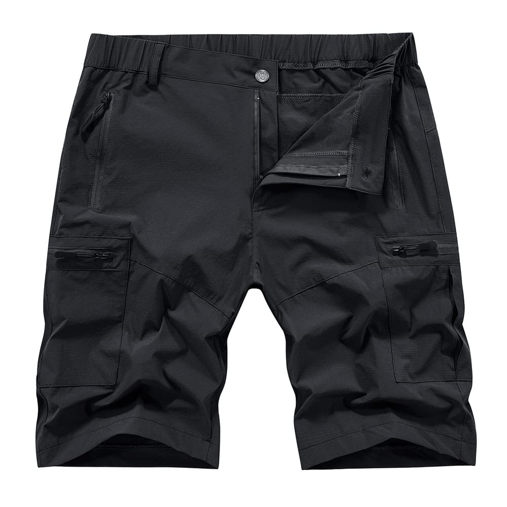 Kolongvangie Men's Hiking Cargo Shorts Lightweight Outdoor Work Casual Shorts for Men Travel Golf Camping Casual with 5 Zipper Pockets