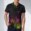 Colorful Paint Splatters Men's Polo Shirt Short Sleeve Print T Shirt Slim Fit Golf Shirt Collared Tee Casual Top 4XL view 2