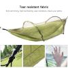 Dilwe Removable Hammock with Net Automatic Quick Opening Hammock Tree Straps Swing Hammock Bed for Camping Backpacking Survival Travel (OD Green) view 3
