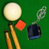 Yiju Pool Chalk Holder, Billiard Chalk Pocket, Pool Cue Chalk Bag Keychain, Billiard Snooker Accessories, Black view 2