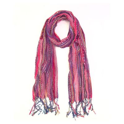 Humble Hilo Multi-Colored Scarf/Shawl for Women Lightweight Head or Neck Scarf (Pink/Purple)