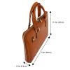 Fioretta Genuine Leather Italian Briefcase Laptop Messenger Bag Shoulder Bag For Men And Women - Tan Brown view 3