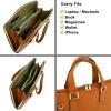 Fioretta Genuine Leather Italian Briefcase Laptop Messenger Bag Shoulder Bag For Men And Women - Tan Brown view 4