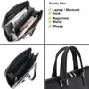 Fioretta Genuine Leather Italian Briefcase Laptop Messenger Bag Shoulder Bag For Men And Women - Black view 4