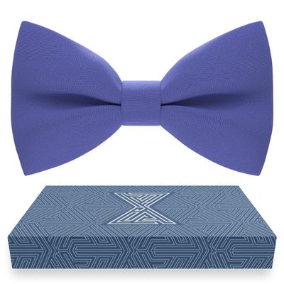 Bow Tie House Men's Classic Pre-Tied Purple Bow Tie Formal Solid Tuxedo (Large, Ube Yam)