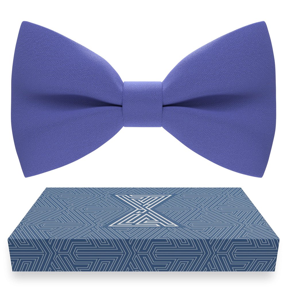Bow Tie House Men's Classic Pre-Tied Purple Bow Tie Formal Solid Tuxedo (Large, Ube Yam)