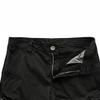 Men's Twill Multi-Pockets Loose Short Pants Drawstring Cotton Zipper Overalls Zipper Cargo Straight Shorts (Black,30) view 3