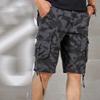 Men's Loose Beach Camouflage Shorts Cargo Cotton Straight Outdoor Pants Multi Pockets Casual Short Pants (Black,38) view 3