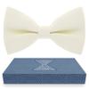 Bow Tie House Boys Classic Pre-Tied Off-white Bow Tie Formal Solid Tuxedo (Medium, Milk) view 1