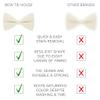 Bow Tie House Boys Classic Pre-Tied Off-white Bow Tie Formal Solid Tuxedo (Medium, Milk) view 3
