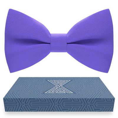 Bow Tie House Men's Classic Pre-Tied True Purple Bow Tie Formal Solid Tuxedo (Large, Purple)